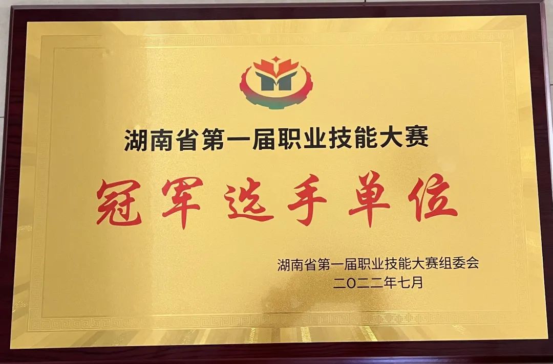 开云手机在线荣获湖南省第一届职业技能大赛冠军选手单位荣誉称号