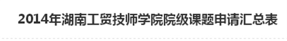  2014年开云手机在线院级课题申请汇总表